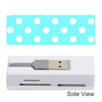 Polka Dots - White on Electric Blue Memory Card Reader (Stick)