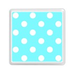 Polka Dots - White on Electric Blue Memory Card Reader with Storage (Square)