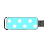 Polka Dots - White on Electric Blue Portable USB Flash (Two Sides)