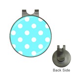 Polka Dots - White on Electric Blue Golf Ball Marker Hat Clip
