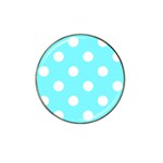 Polka Dots - White on Electric Blue Hat Clip Ball Marker