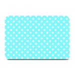 Polka Dots - White on Electric Blue Plate Mat