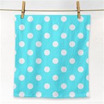 Polka Dots - White on Electric Blue Face Towel