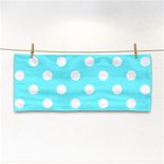 Polka Dots - White on Electric Blue Hand Towel