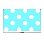 Polka Dots - White on Electric Blue Business Card Holder
