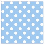 Polka Dots - White on Baby Blue Large Satin Scarf (Square)