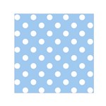 Polka Dots - White on Baby Blue Small Satin Scarf  (Square)