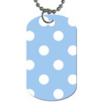 Polka Dots - White on Baby Blue Dog Tag (One Side)
