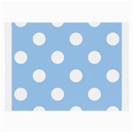 Polka Dots - White on Baby Blue Large Glasses Cloth (2 Sides)