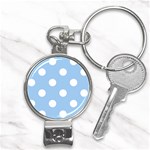 Polka Dots - White on Baby Blue Nail Clippers Key Chain