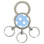 Polka Dots - White on Baby Blue 3-Ring Key Chain