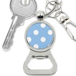 Polka Dots - White on Baby Blue Bottle Opener Key Chain