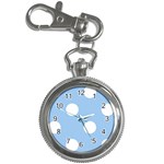 Polka Dots - White on Baby Blue Key Chain Watch