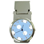 Polka Dots - White on Baby Blue Money Clip Watch