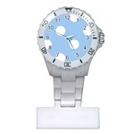 Polka Dots - White on Baby Blue Nurses Watch