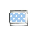 Polka Dots - White on Baby Blue Italian Charm (9mm)