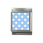 Polka Dots - White on Baby Blue Italian Charm (13mm)
