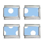 Polka Dots - White on Baby Blue 9mm Italian Charm (4 pack)