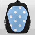 Polka Dots - White on Baby Blue Backpack Bag
