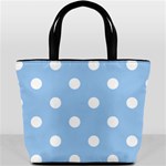 Polka Dots - White on Baby Blue Bucket Bag