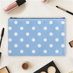 Polka Dots - White on Baby Blue Cosmetic Bag (L)