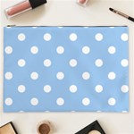 Polka Dots - White on Baby Blue Cosmetic Bag (XXL)