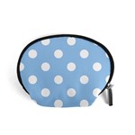 Polka Dots - White on Baby Blue Accessory Pouch (Small)