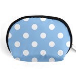 Polka Dots - White on Baby Blue Accessory Pouch (Medium)
