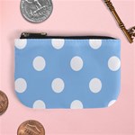 Polka Dots - White on Baby Blue Mini Coin Purse