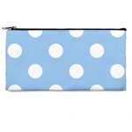 Polka Dots - White on Baby Blue Pencil Case