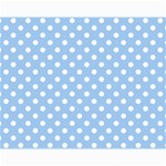 Polka Dots - White on Baby Blue Collage 11  x 14 