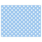Polka Dots - White on Baby Blue Double Sided Flano Blanket (Medium)