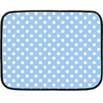 Polka Dots - White on Baby Blue Double Sided Fleece Blanket (Mini)