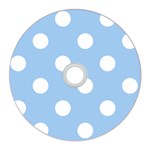 Polka Dots - White on Baby Blue CD Wall Clock