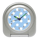 Polka Dots - White on Baby Blue Desk Alarm Clock