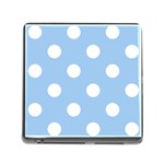 Polka Dots - White on Baby Blue Memory Card Reader (Square)