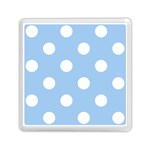 Polka Dots - White on Baby Blue Memory Card Reader with Storage (Square)