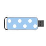 Polka Dots - White on Baby Blue Portable USB Flash (Two Sides)