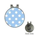 Polka Dots - White on Baby Blue Golf Ball Marker Hat Clip