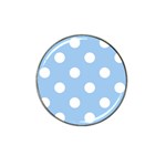 Polka Dots - White on Baby Blue Hat Clip Ball Marker