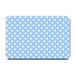 Polka Dots - White on Baby Blue Small Doormat