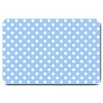 Polka Dots - White on Baby Blue Large Doormat