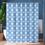Polka Dots - White on Baby Blue Shower Curtain 60  x 72  (Medium)