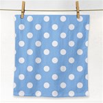 Polka Dots - White on Baby Blue Face Towel