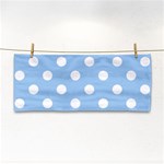Polka Dots - White on Baby Blue Hand Towel