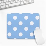 Polka Dots - White on Baby Blue Small Mousepad