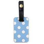 Polka Dots - White on Baby Blue Luggage Tag (One Side)