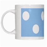 Polka Dots - White on Baby Blue White Mug