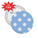 Polka Dots - White on Baby Blue 2.25  Button (10 pack)