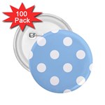 Polka Dots - White on Baby Blue 2.25  Button (100 pack)